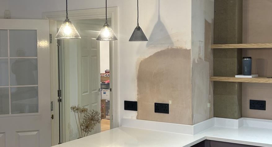 kitchen island pendant light installation by DAY Electrical in Nottingham